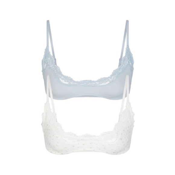 SKIMS Other - Fits Everybody Scoop Bralette 2-Pack | Celeste And Blue Rosebud Print